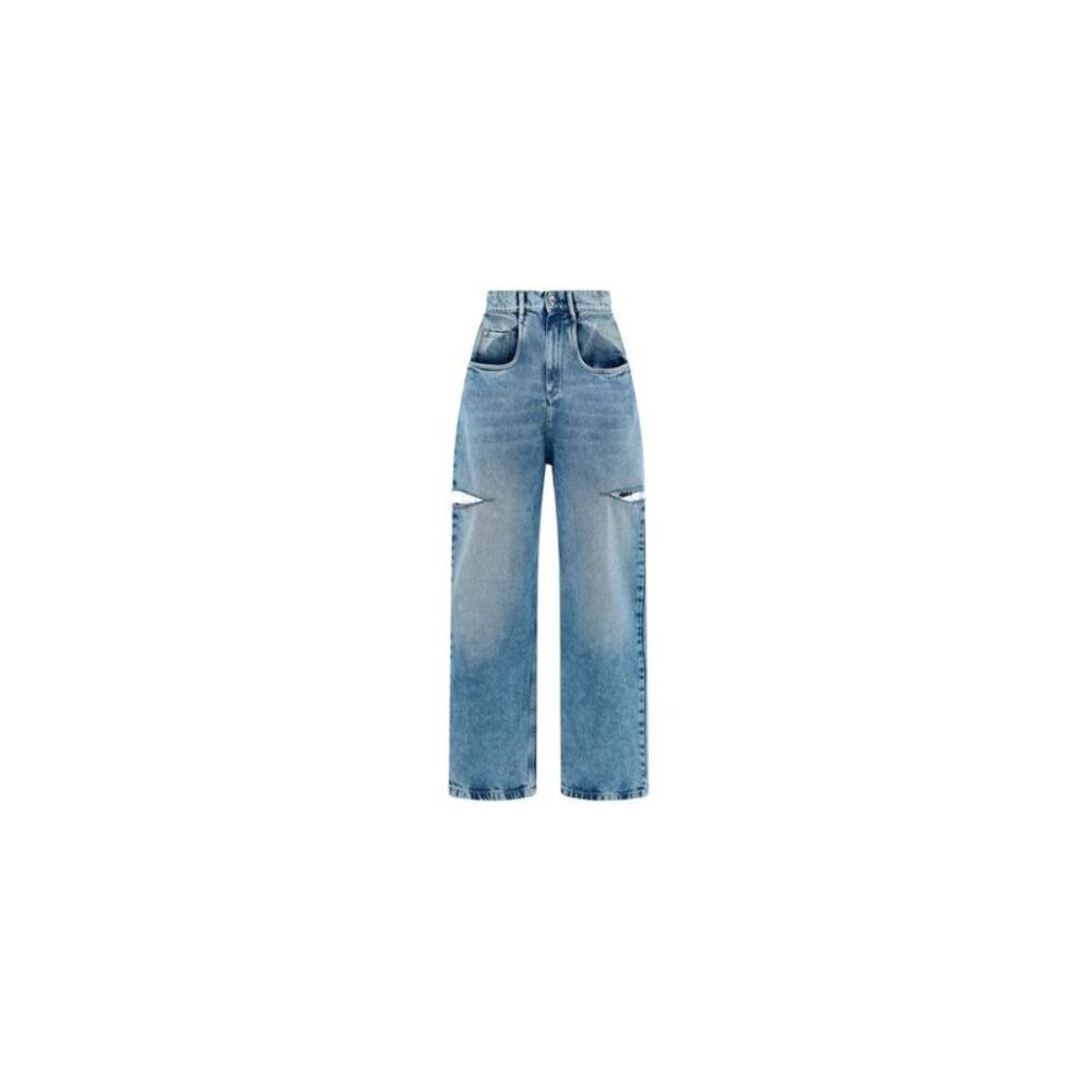 Maison Margiela Blue Cotton Straight-Leg Women's Jeans
